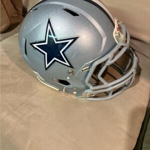 Silver Football Helmet with Star Design